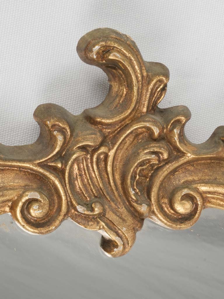 Classic floral-embellished bedroom gold mirror