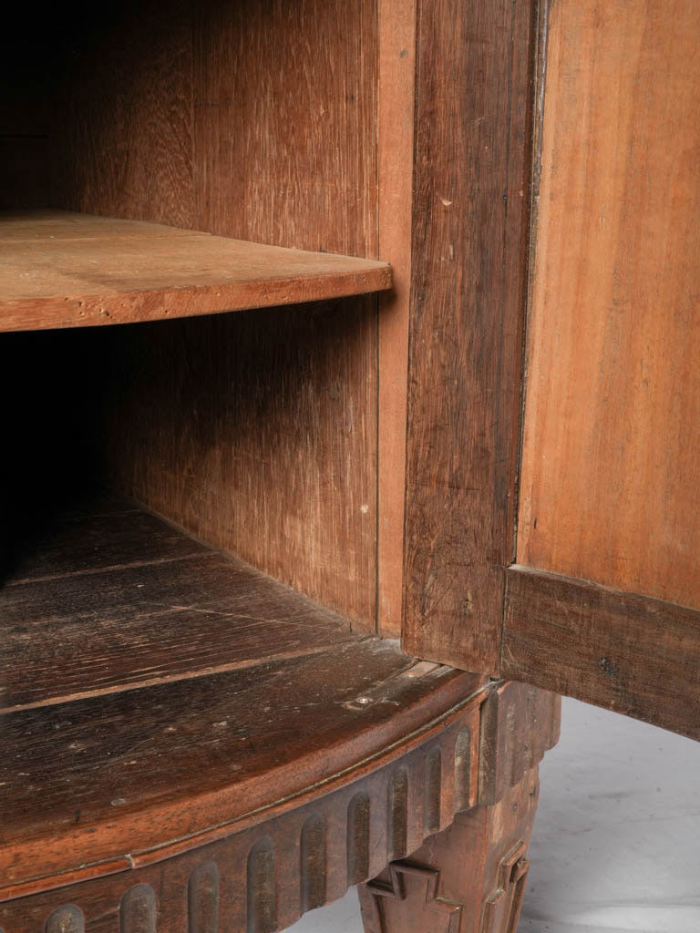 Intricate walnut neoclassical bar cabinet  