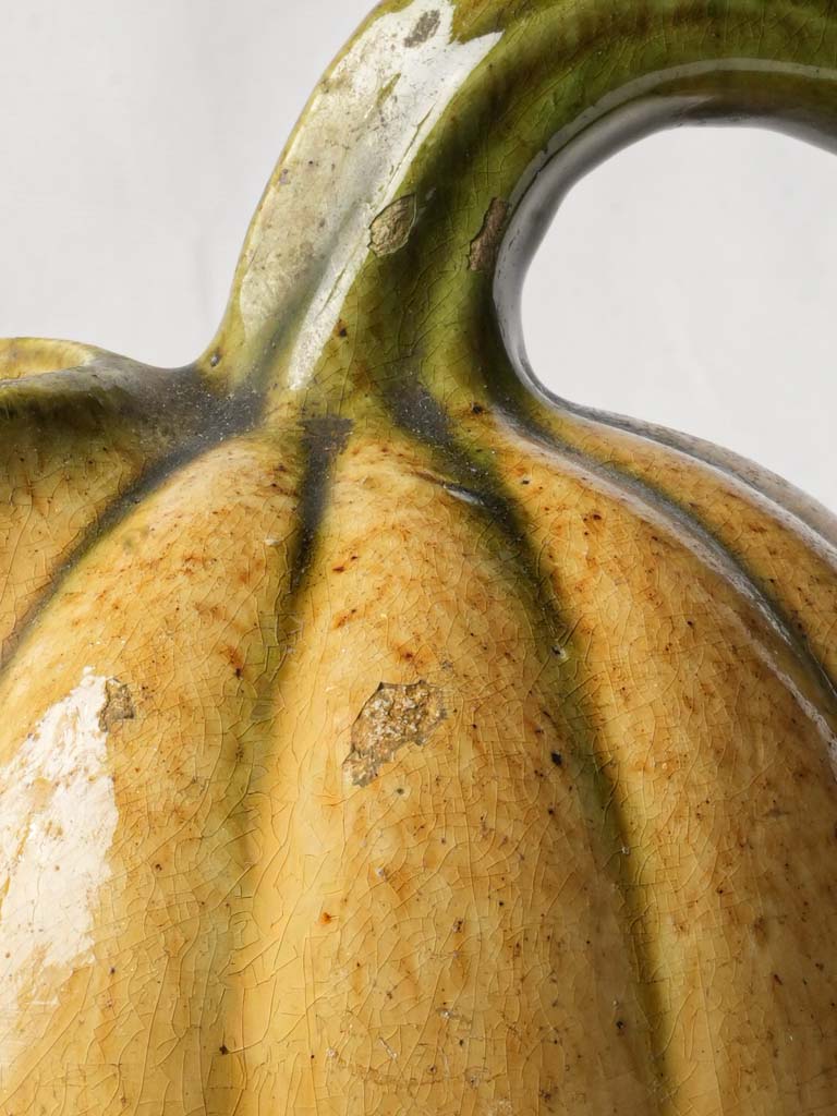 Mid-Century Playful Melon-Shaped Ceramic Pitcher - 7"