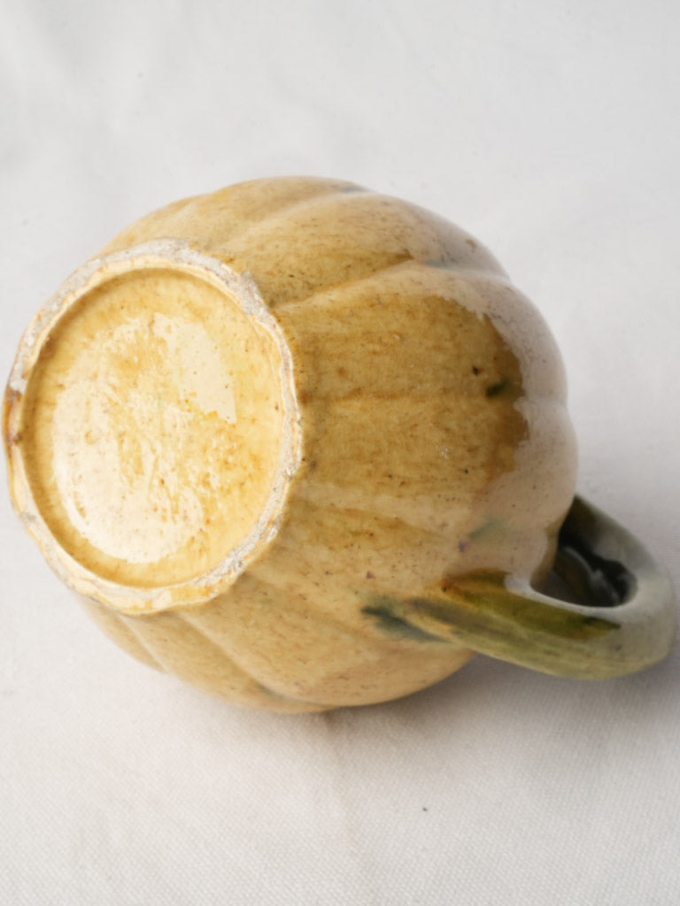 Mid-Century Playful Melon-Shaped Ceramic Pitcher - 7"