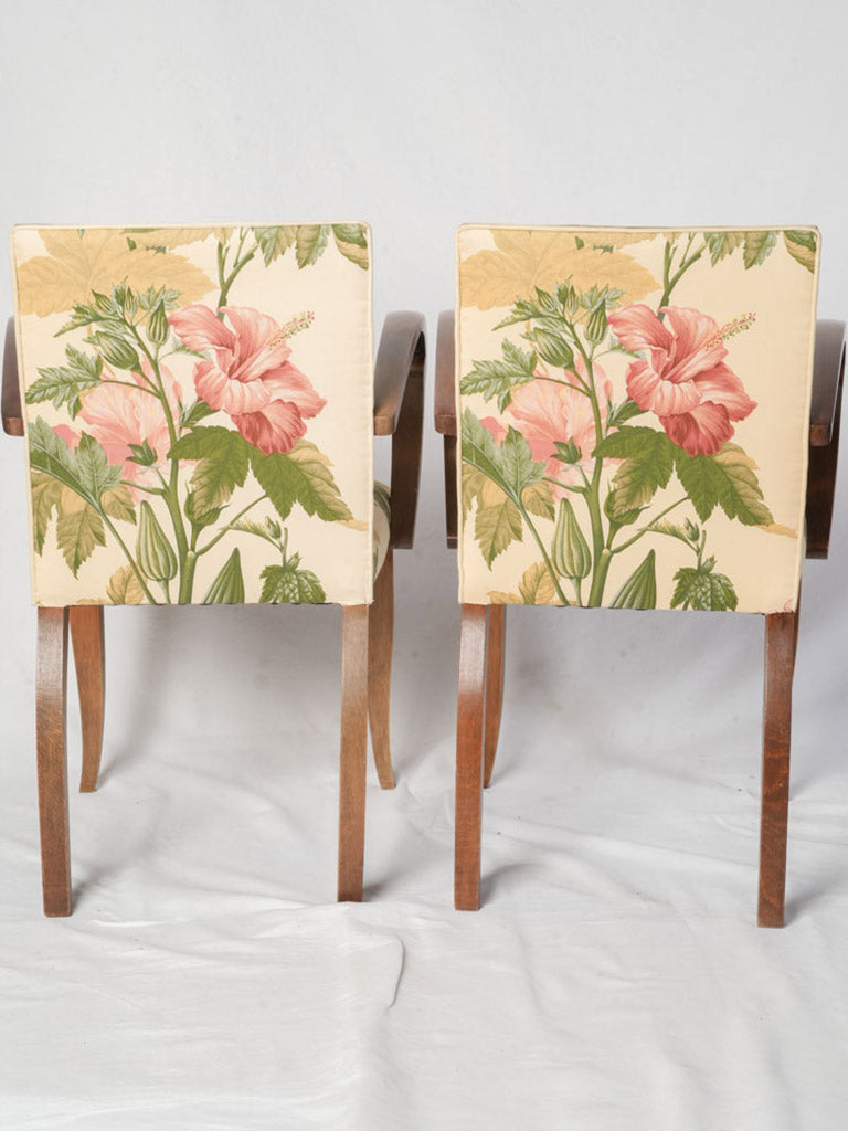 Stylish floral pattern Art Deco chairs  