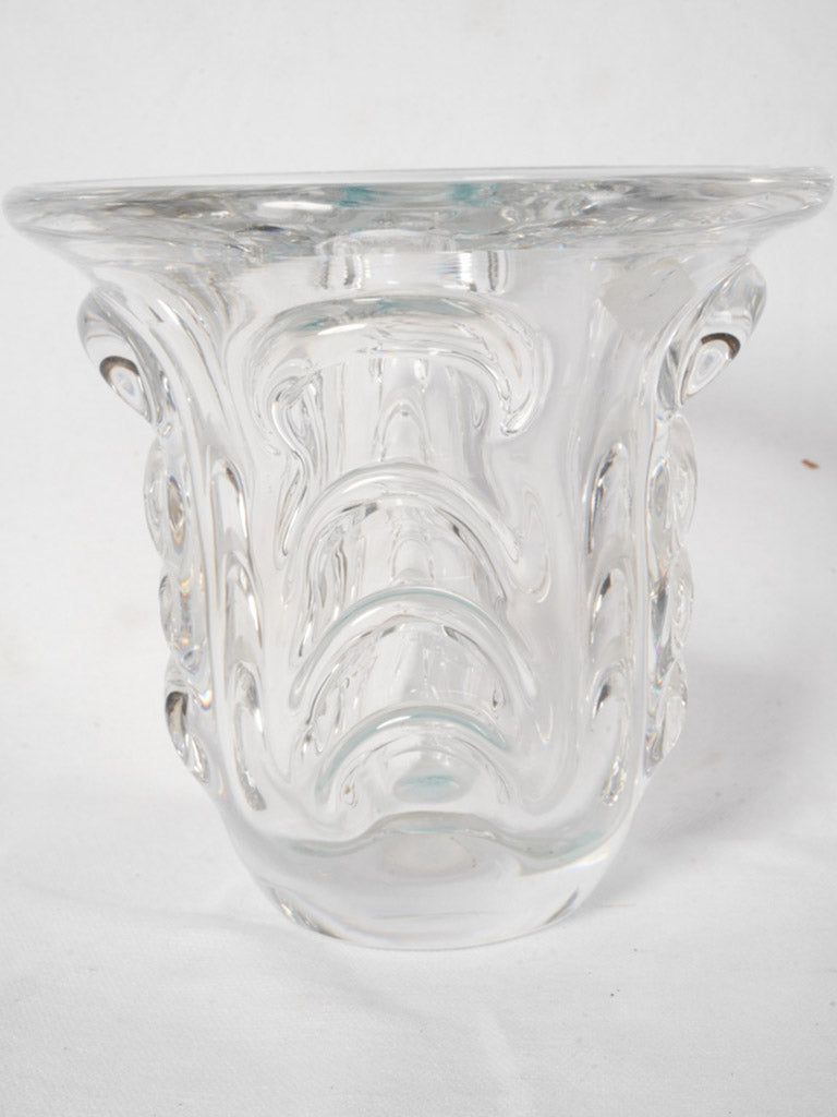 Clear organic ribbed vase  