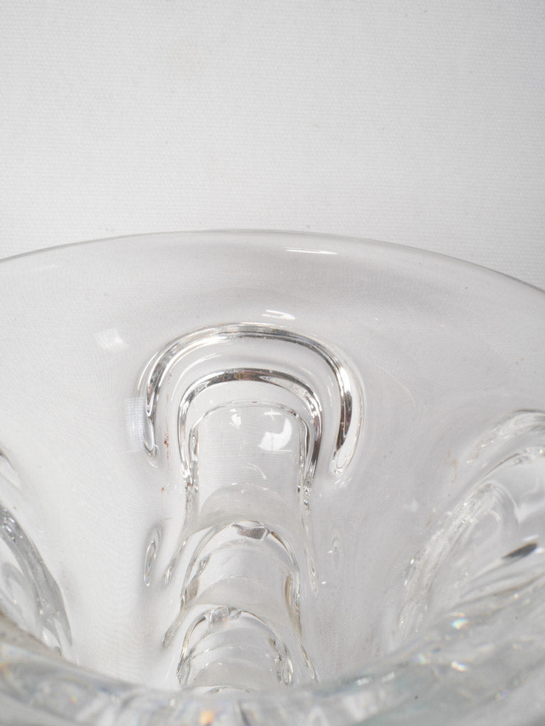 Hand-finished clear sculptural vase  