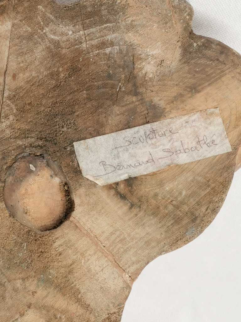 Sculptural Late 20th-Century Olive-Wood Folk Art Candelabrum - 22½"