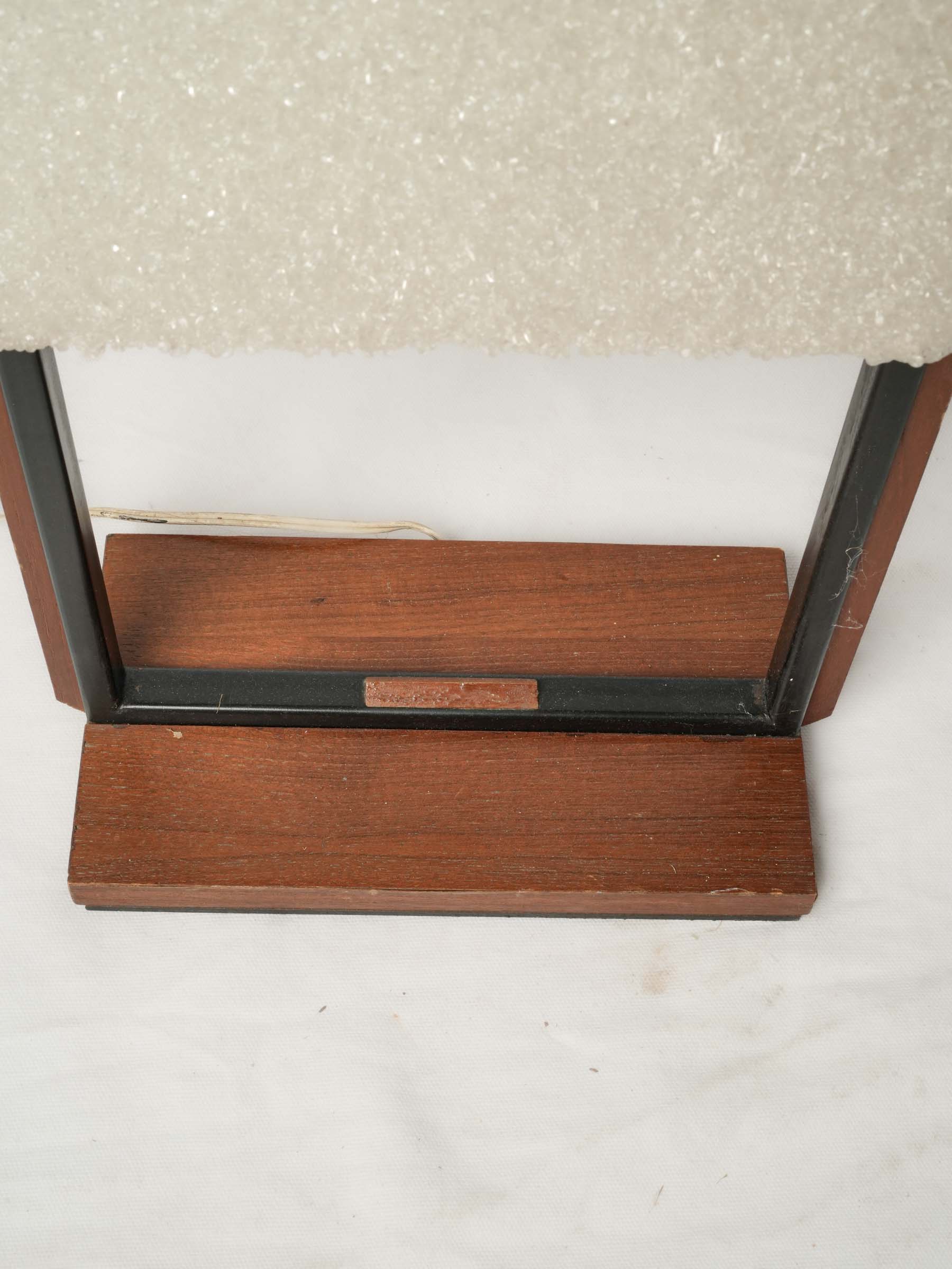 Rare Maison Arlus Teak & Granite-Effect Perspex Floor Lamp, France 1960s - 47¼" x 11¾"