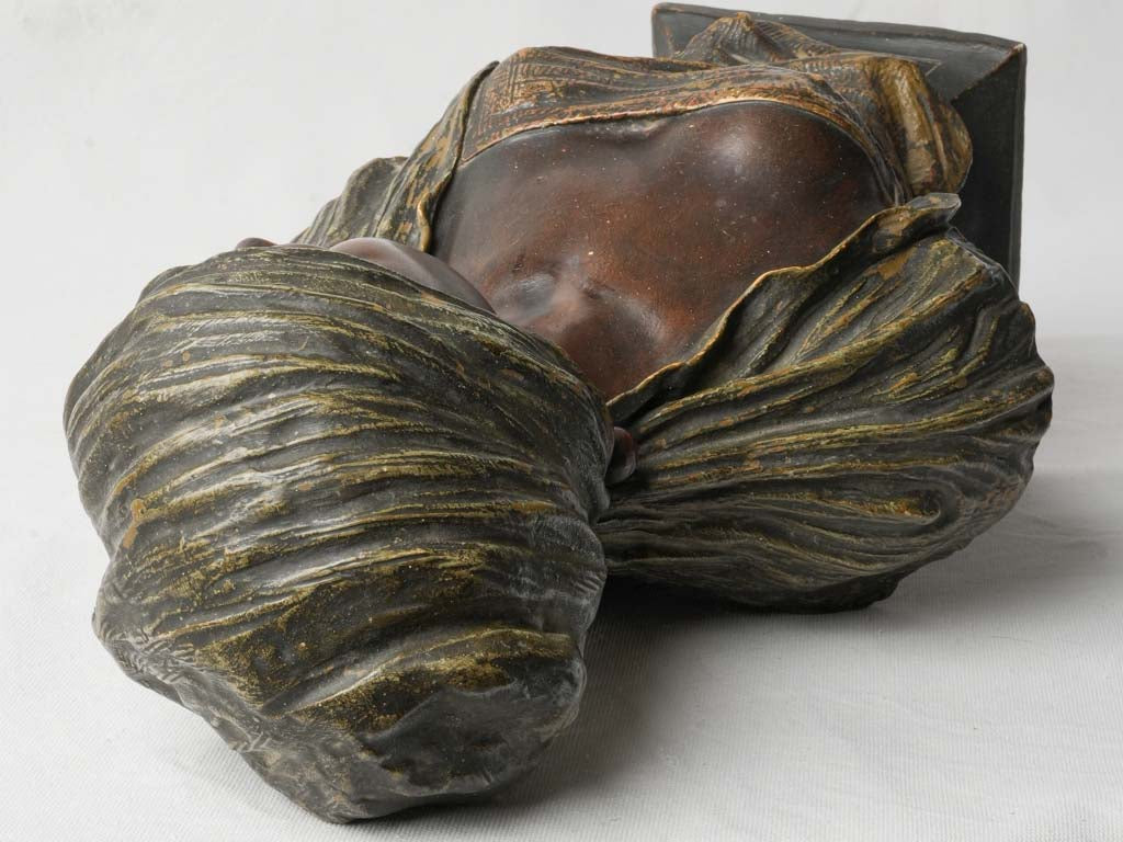 Orientalist Bronzed Terracotta Bust Signed Goldscheider Vienna Circa 1900 - 19¼"