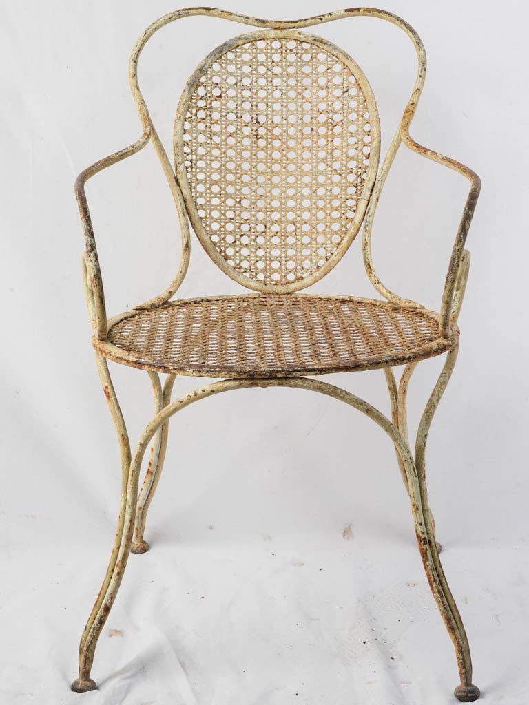 Rustic verdant patina armchair