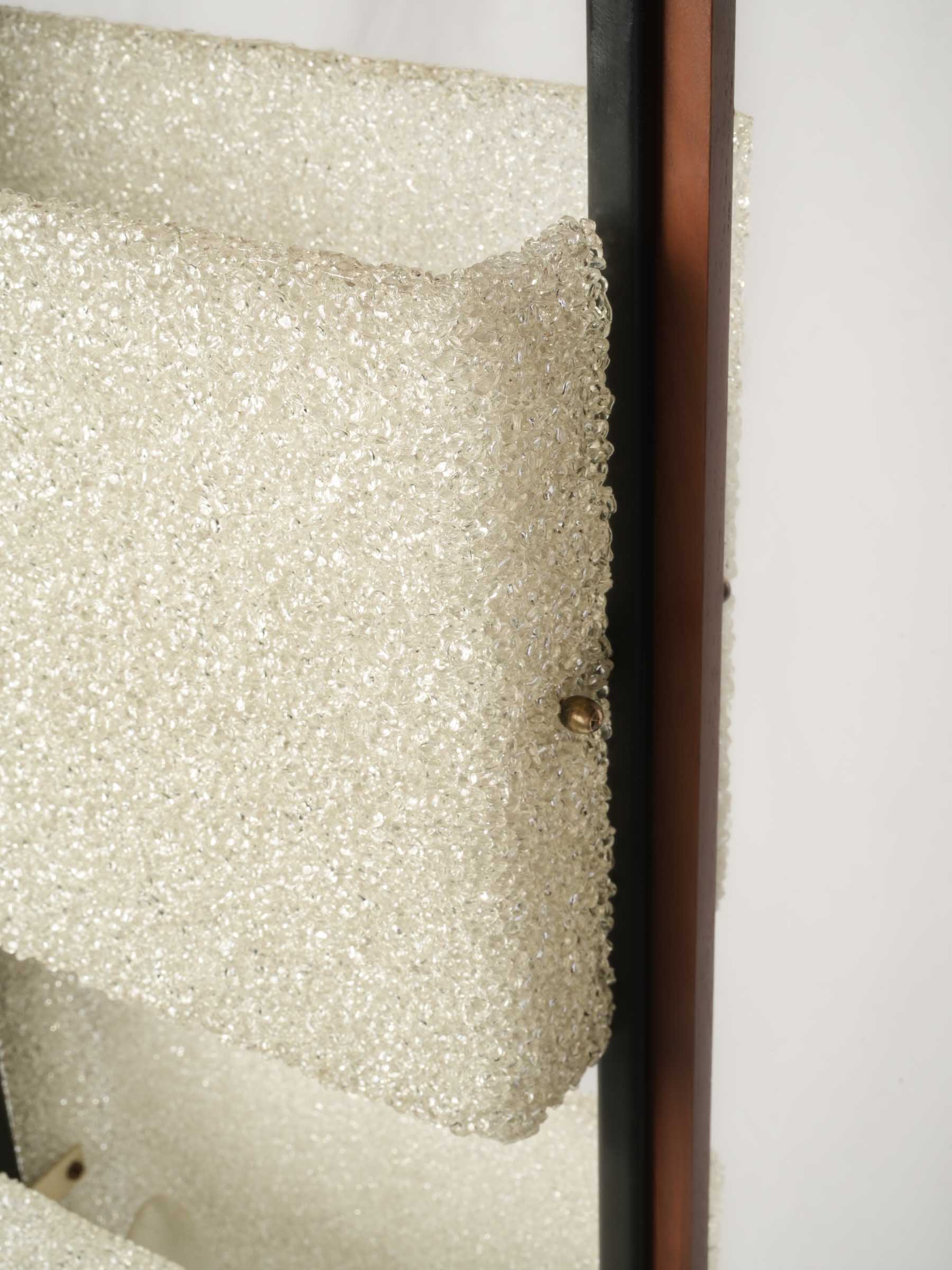 Rare Maison Arlus Teak & Granite-Effect Perspex Floor Lamp, France 1960s - 47¼" x 11¾"