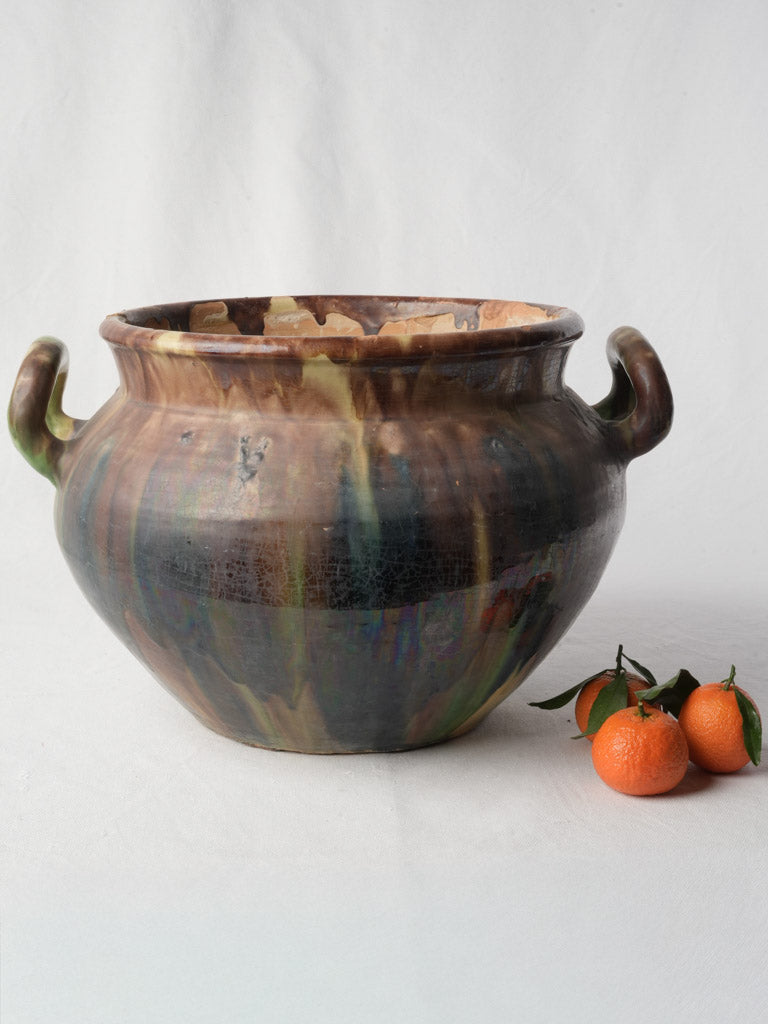 Antique glazed terracotta cachepot  