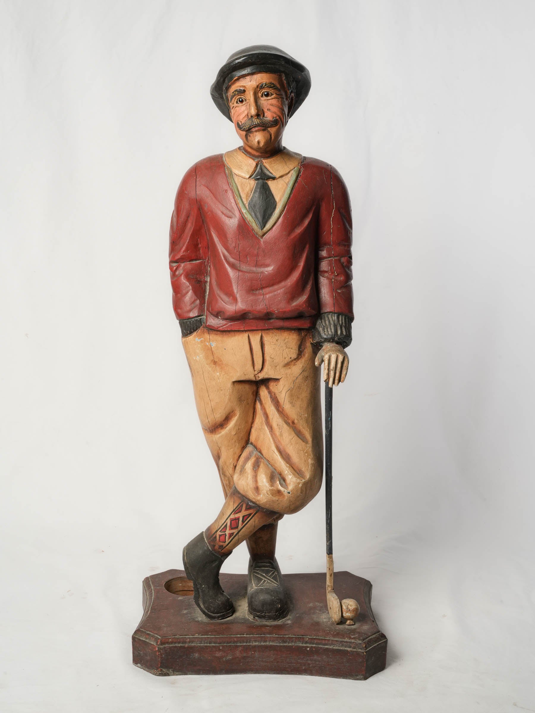 Vintage English golfer floor sculpture  