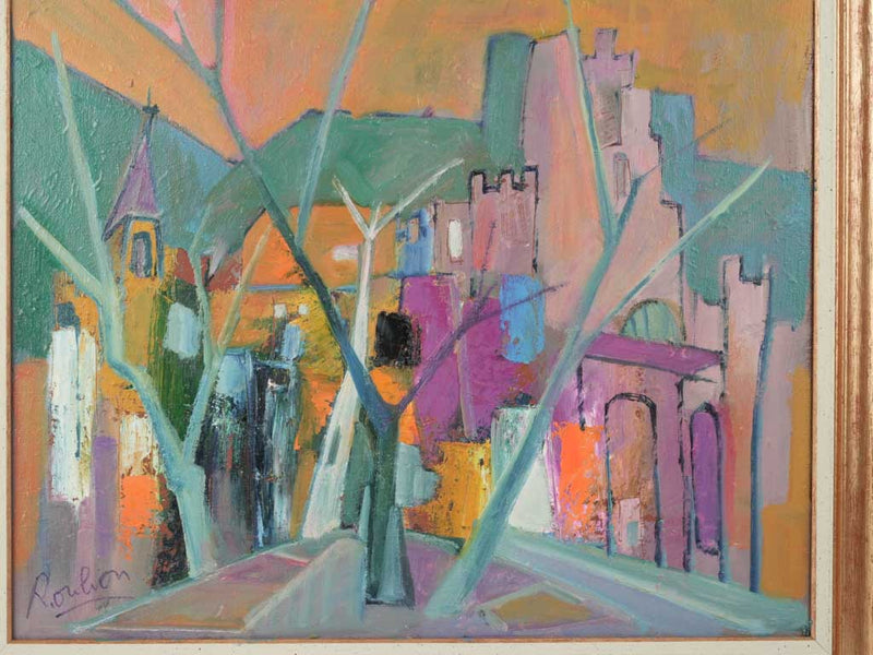 Vintage, Artistic French Village Painting