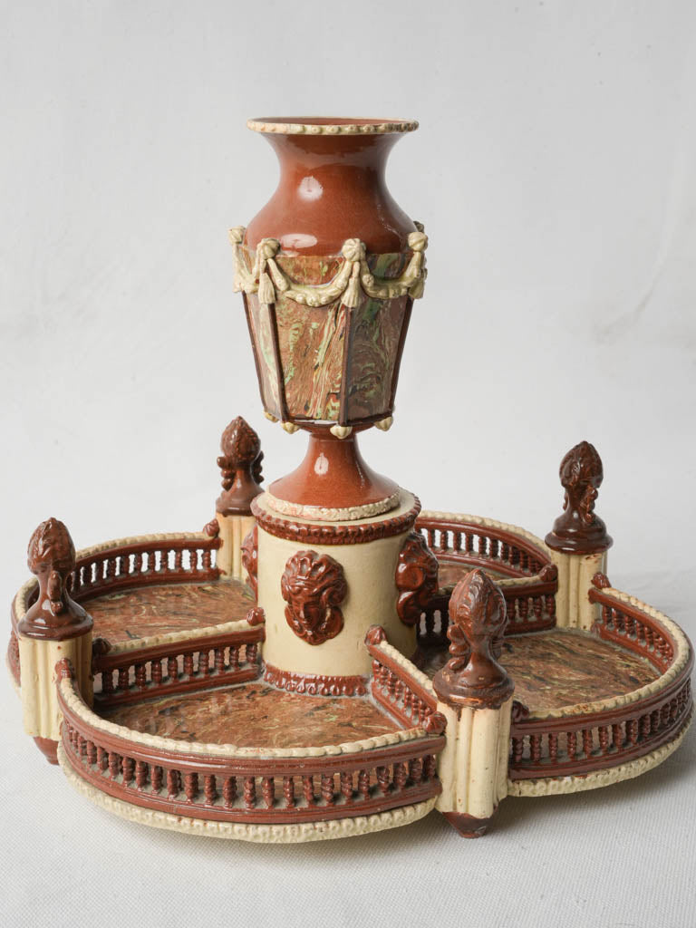 Rare 19th-Century Majolica Neoclassical Centrepiece - 10¼"