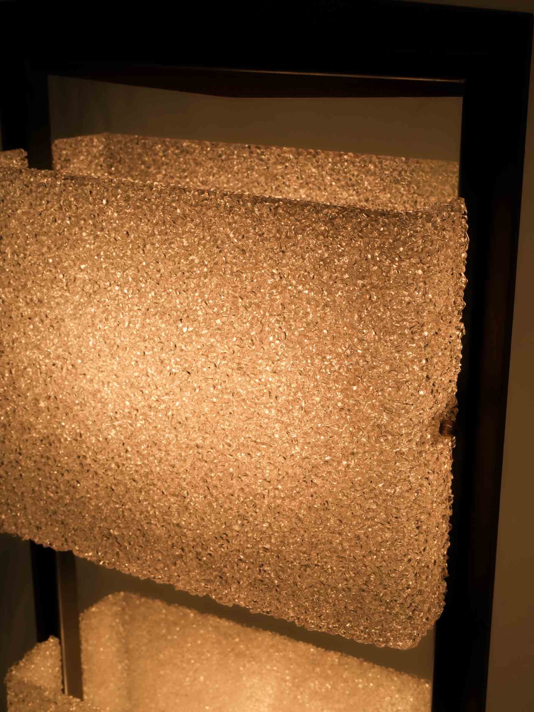 Rare Maison Arlus Teak & Granite-Effect Perspex Floor Lamp, France 1960s - 47¼" x 11¾"