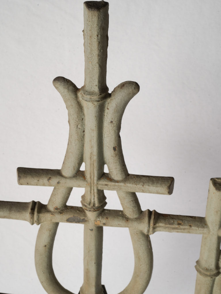 Circa 1900 Cast Iron Bamboo-Form Hall Stand in Sage Green - 75½" x 26" x 13½"