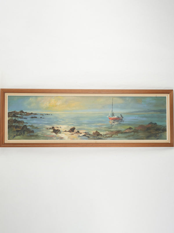 Vintage French seascape oil painting