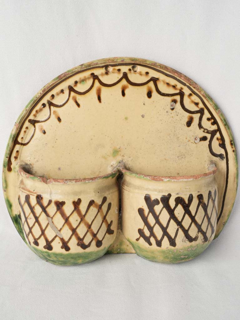 Hand-painted glazed cutlery wall drainer  