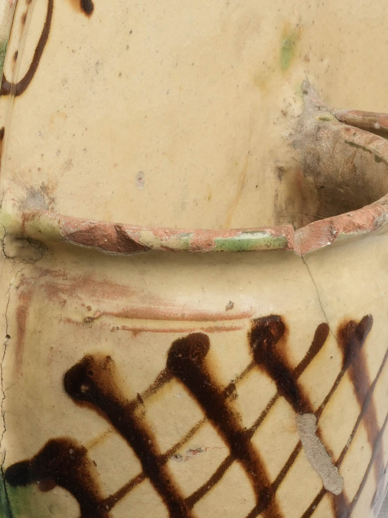 Cream glaze terracotta utensil container  