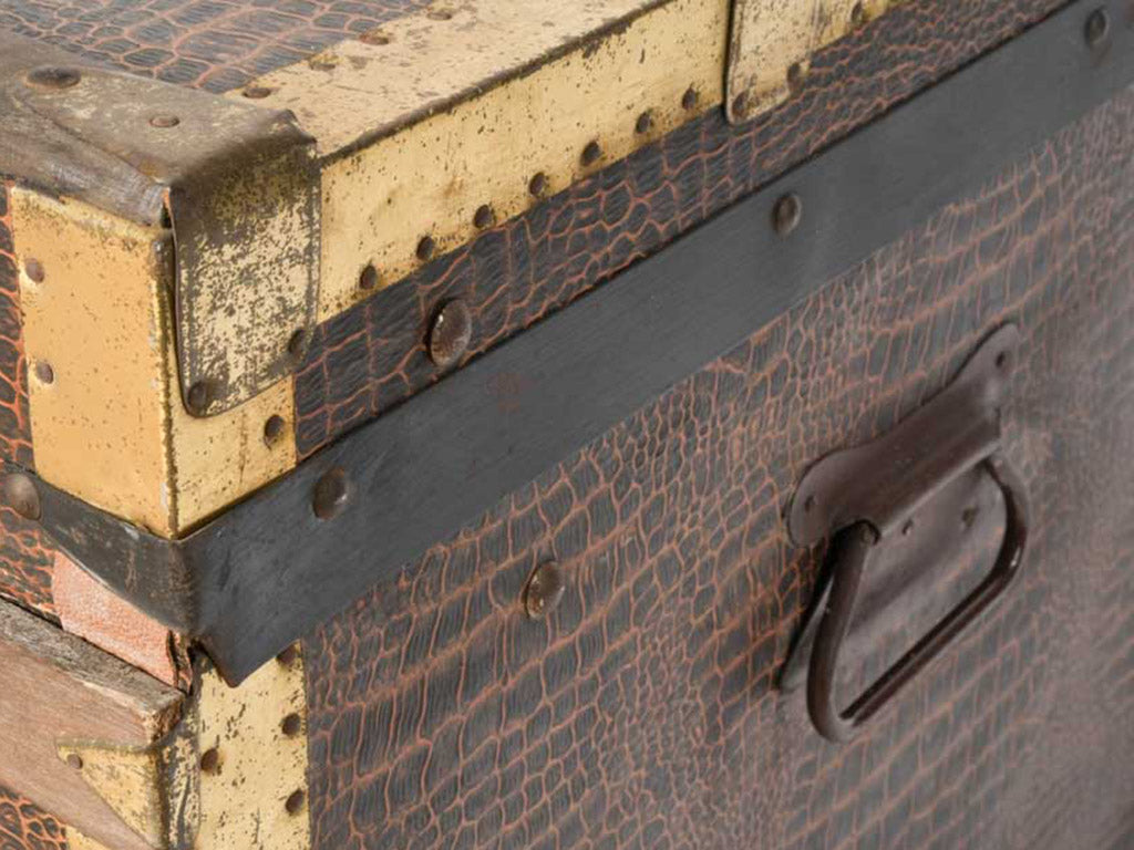 Well-earned patina decorative travel trunk  
