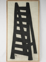 Provencal black charcoal ladder artwork