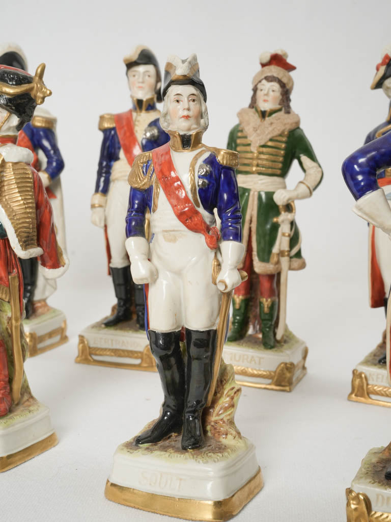 Antique French porcelain military ornaments