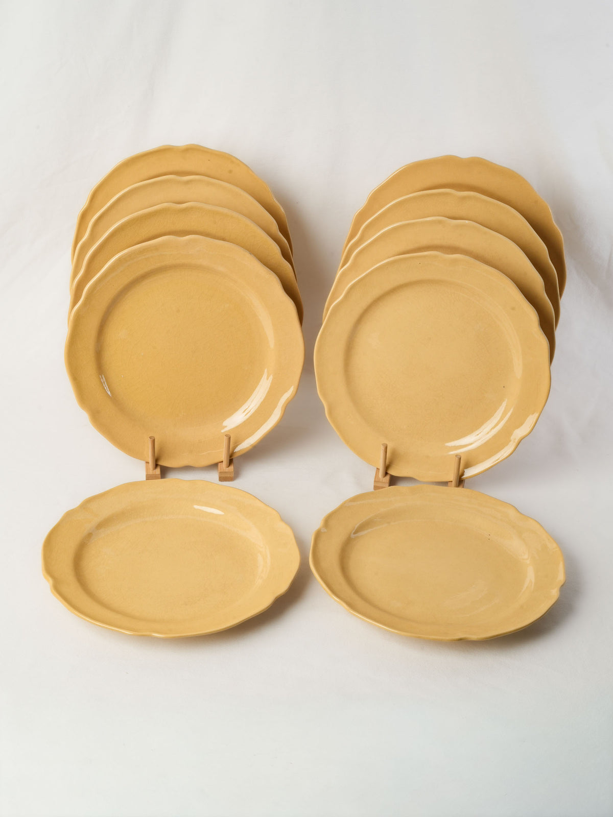 Set of ten ocher dinner plates