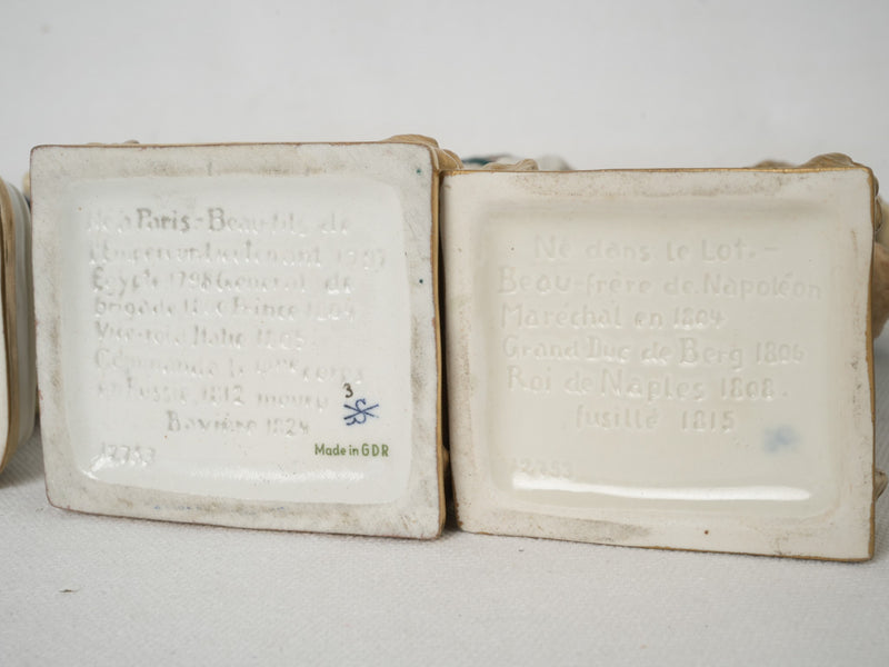 Vintage stamped porcelain Napoleonic officers