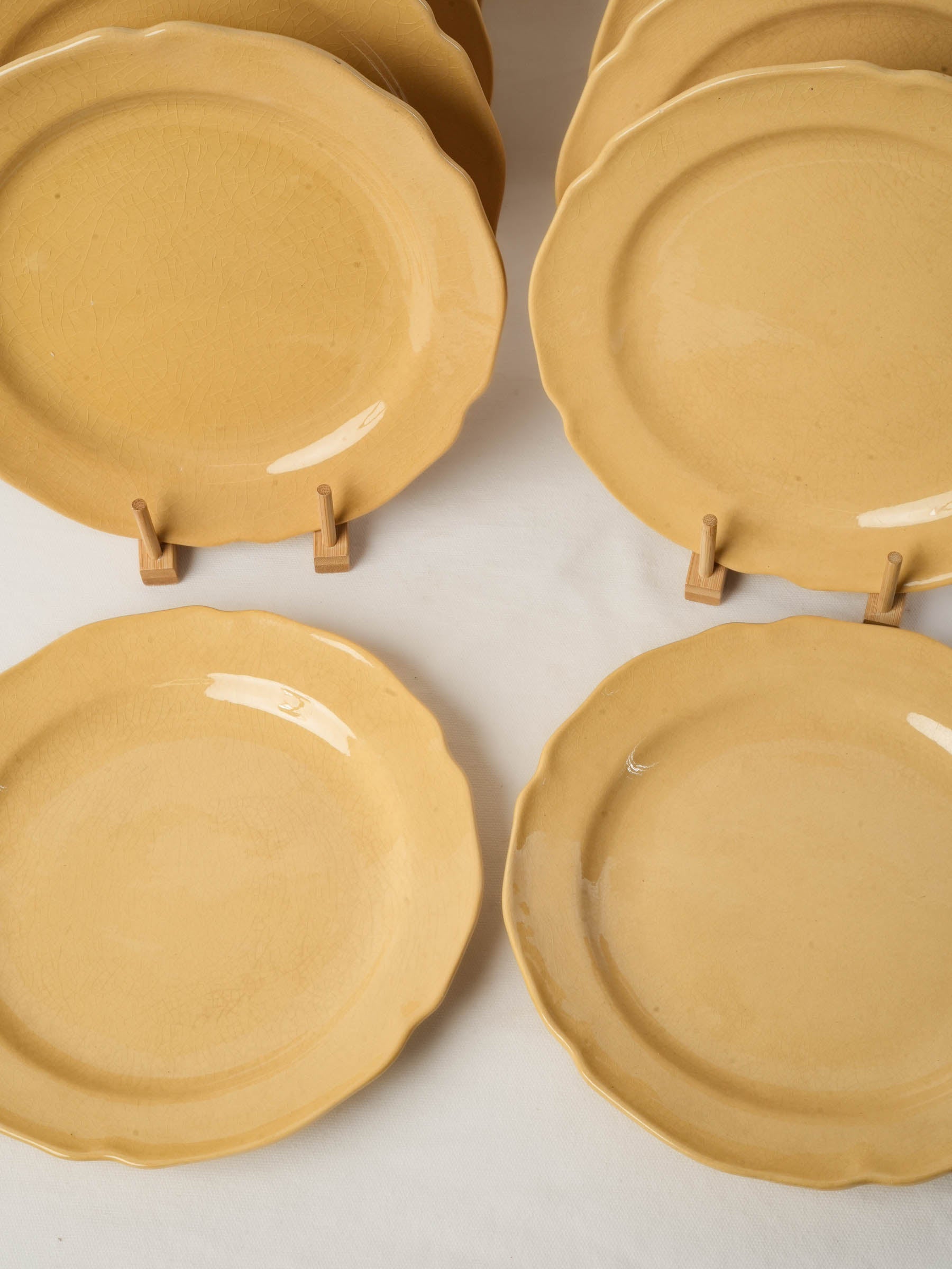 Set of ten ocher dinner plates