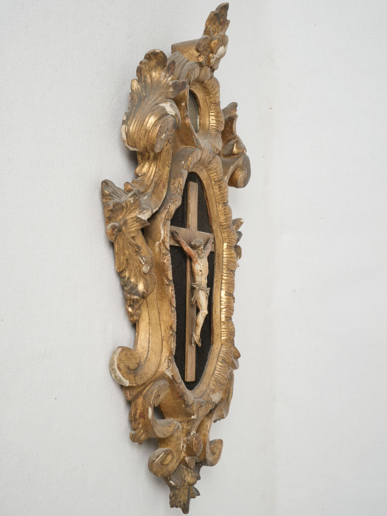 Gilded wood historic crucifix art