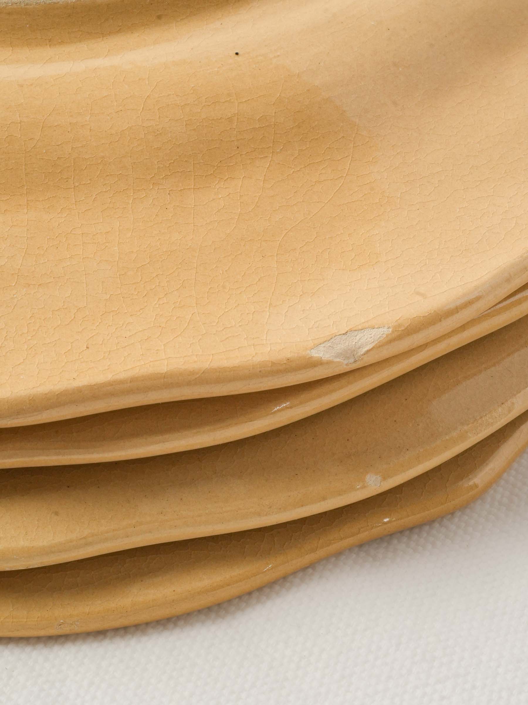 Set of ten ocher dinner plates