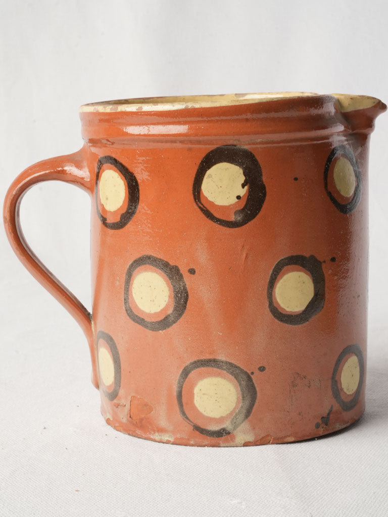 Antique Savoyard Slip-Decorated Terracotta Milk Pitcher - 6¾"