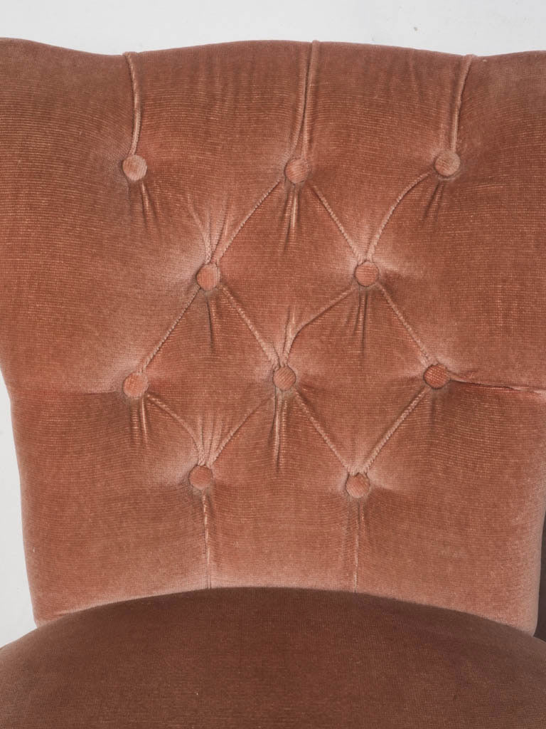 Glamorous tufted velvet slipper chairs  