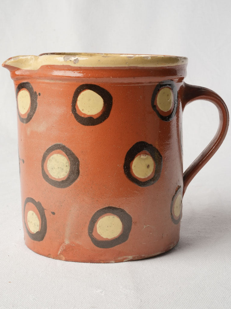 Antique Savoyard Slip-Decorated Terracotta Milk Pitcher - 6¾"