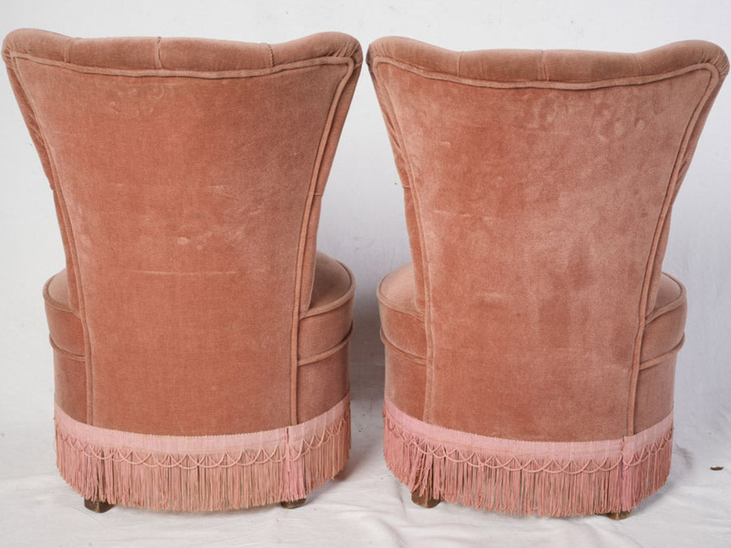 Elegant rose velvet accent chairs  