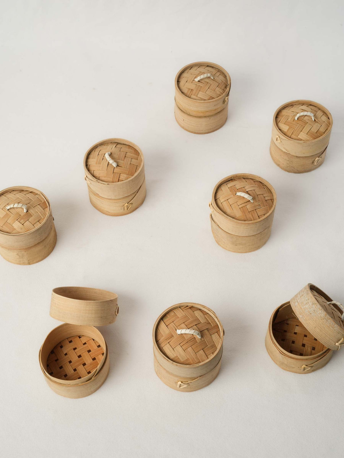 Set of 8 Small Bamboo Steamers