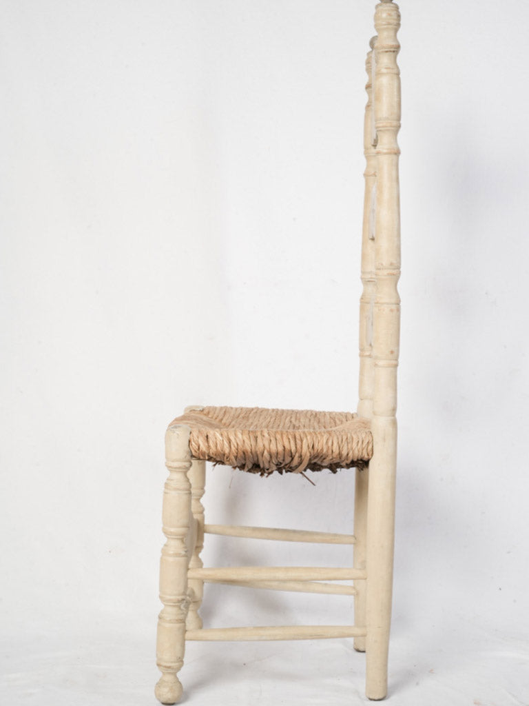 Set of Six French Country Ladderback Chairs w/ Rush Seats - 49¼"