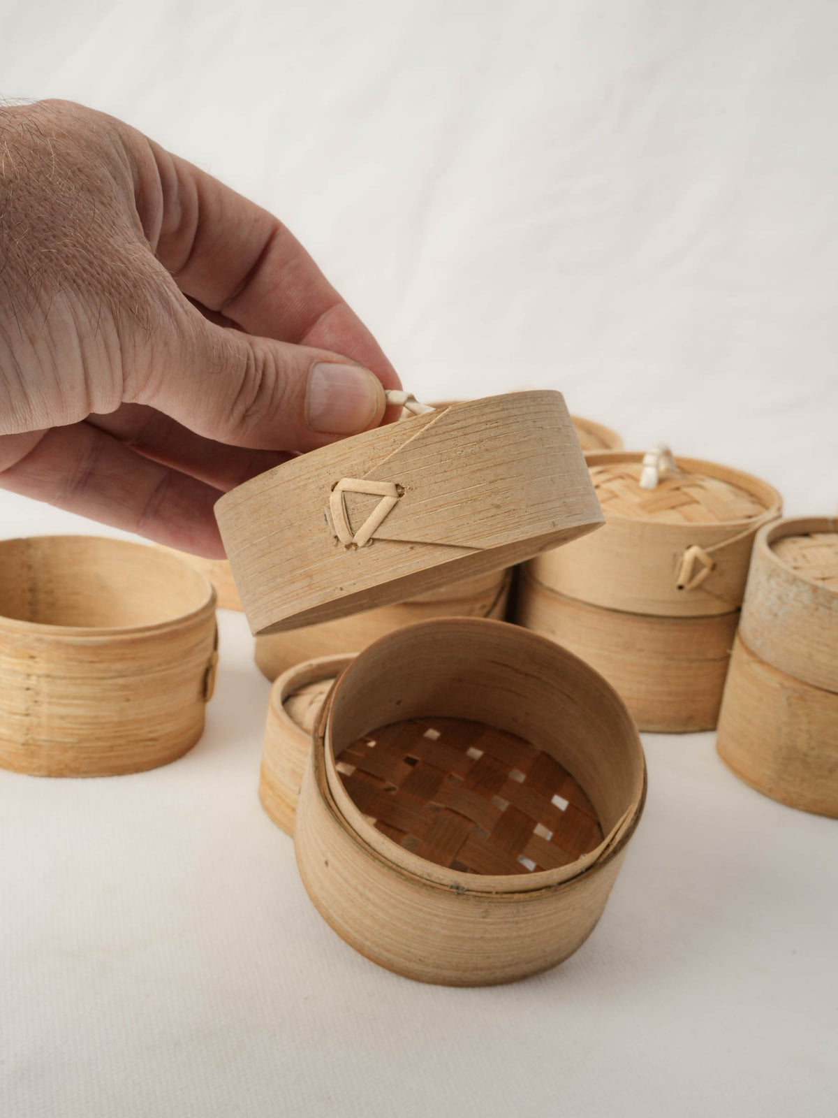 Set of 8 Small Bamboo Steamers