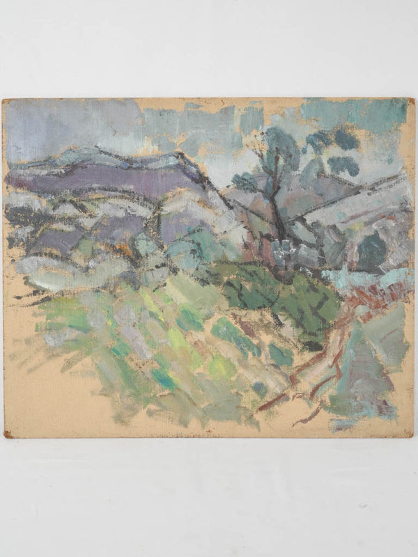 Vintage Provencal oil landscape painting