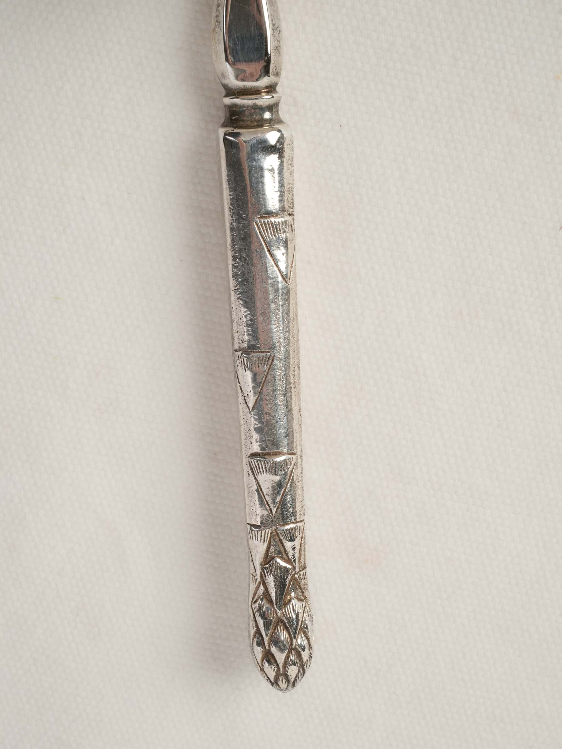 Antique French Asparagus Serving Spoon