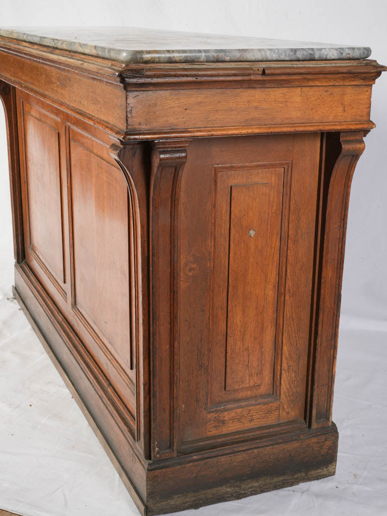 Elegant gray-veined marble counter  