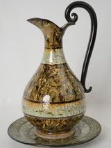 Exquisite traditional marbleized pottery pitcher
