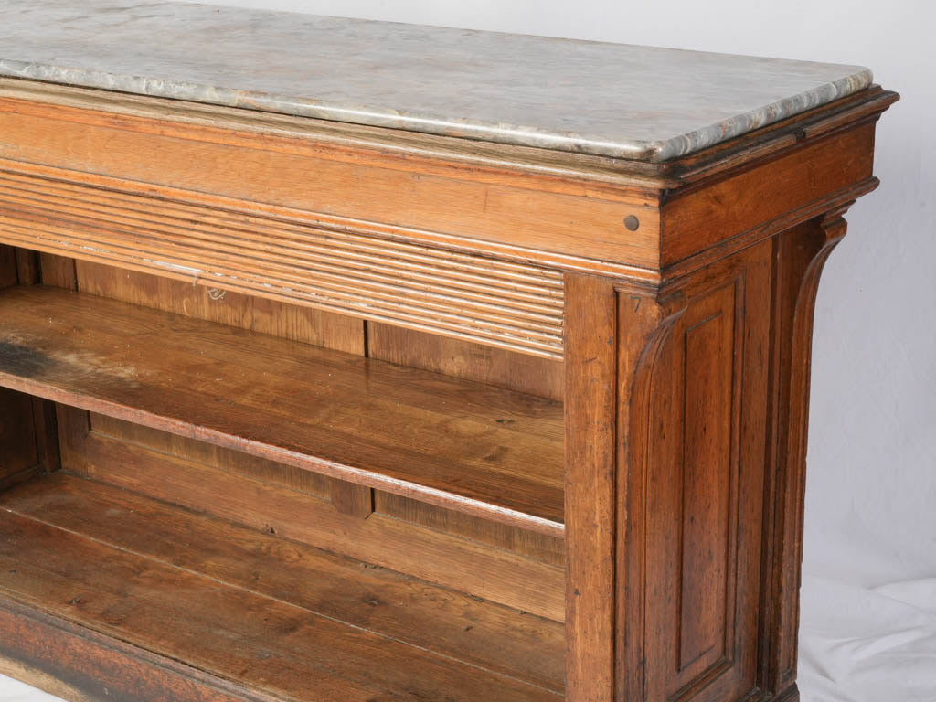 Unique aged marble top counter  