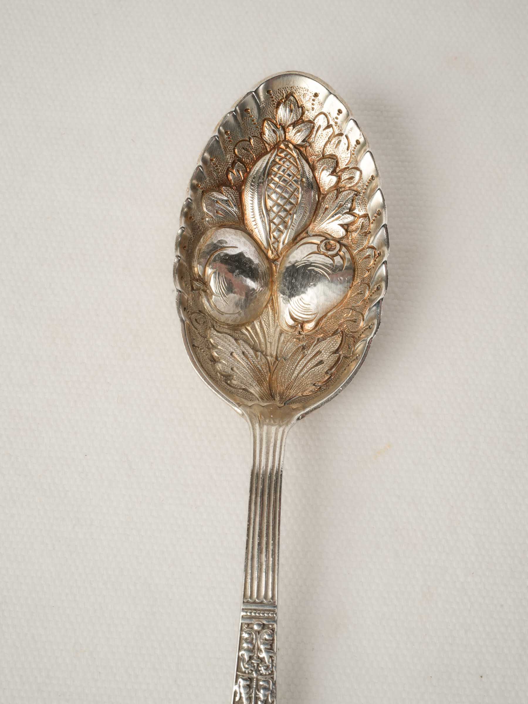 Victorian Silver-Plated Fruit Serving Spoon