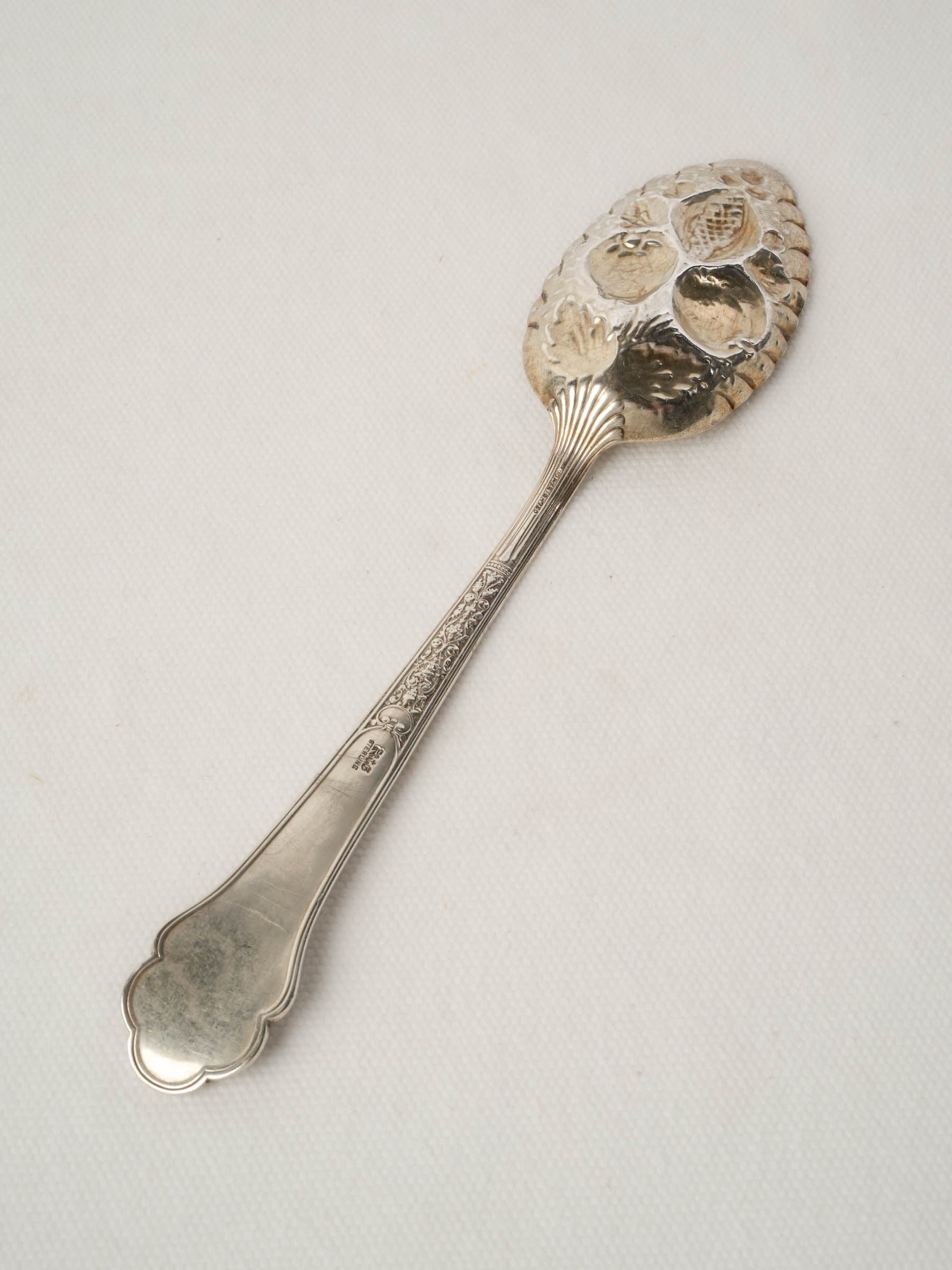 Victorian Silver-Plated Fruit Serving Spoon