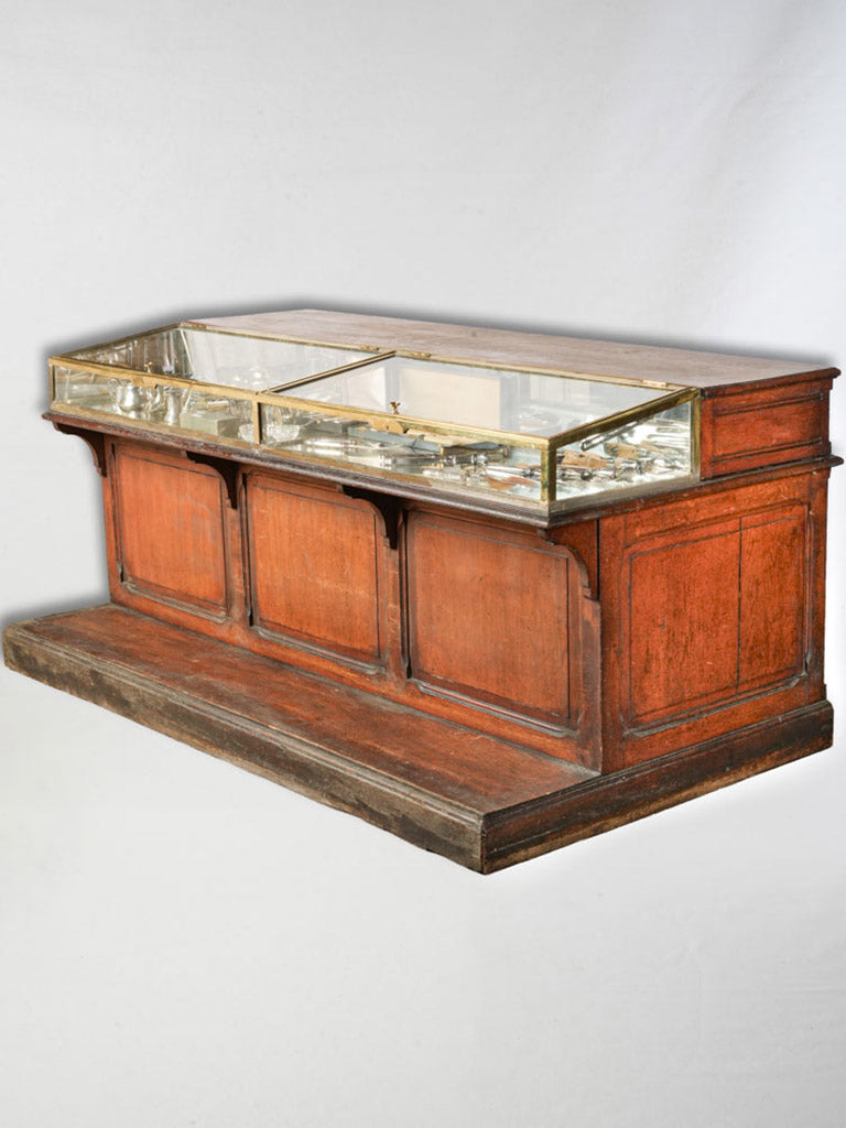 Late 19th Century French Oak Glazed Jeweler’s Counter - 32¼" x 72" x 39½"