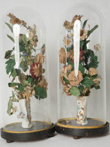 Floral paper bouquet glass vases