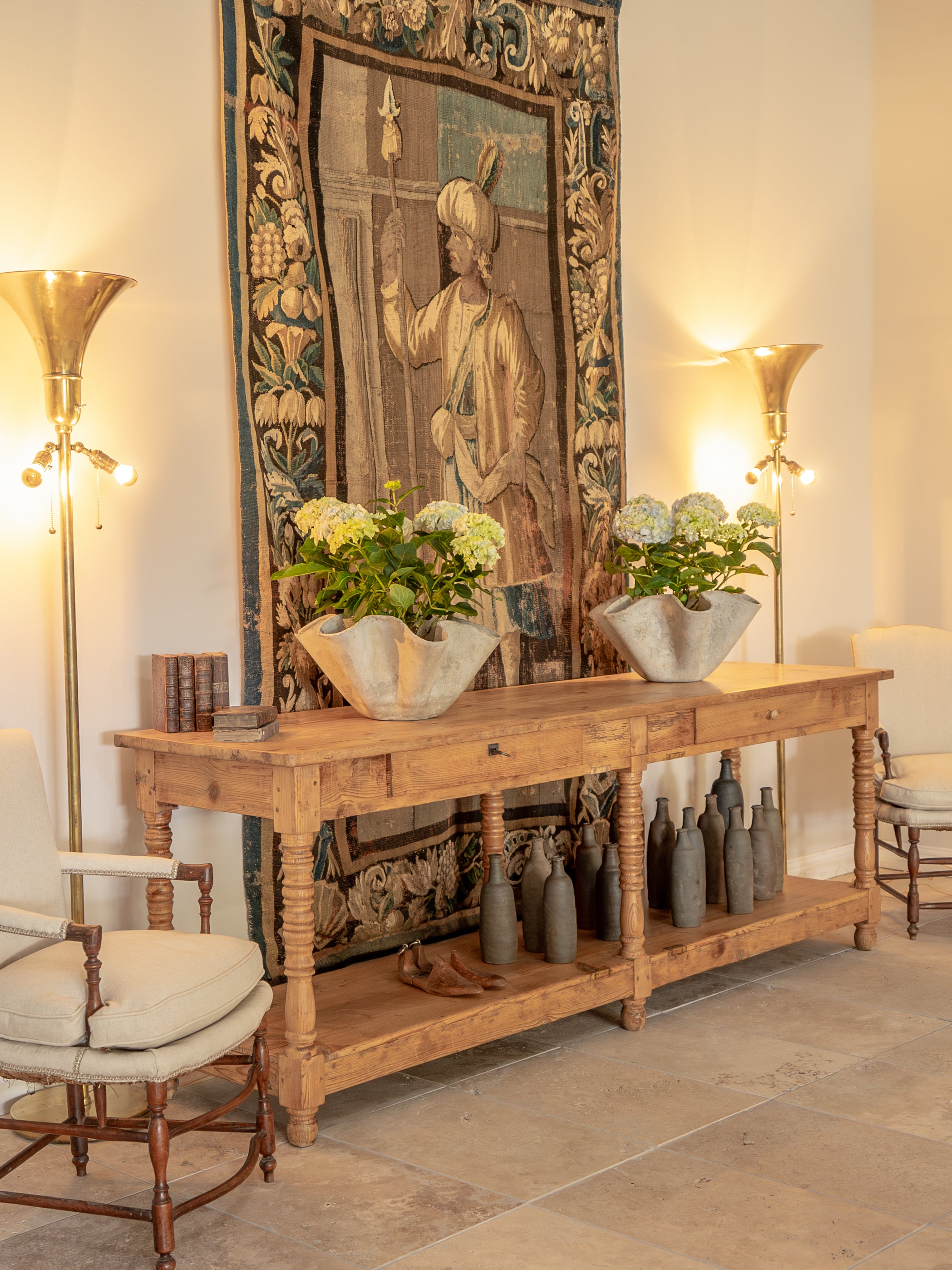 Handwoven wool and silk tapestry