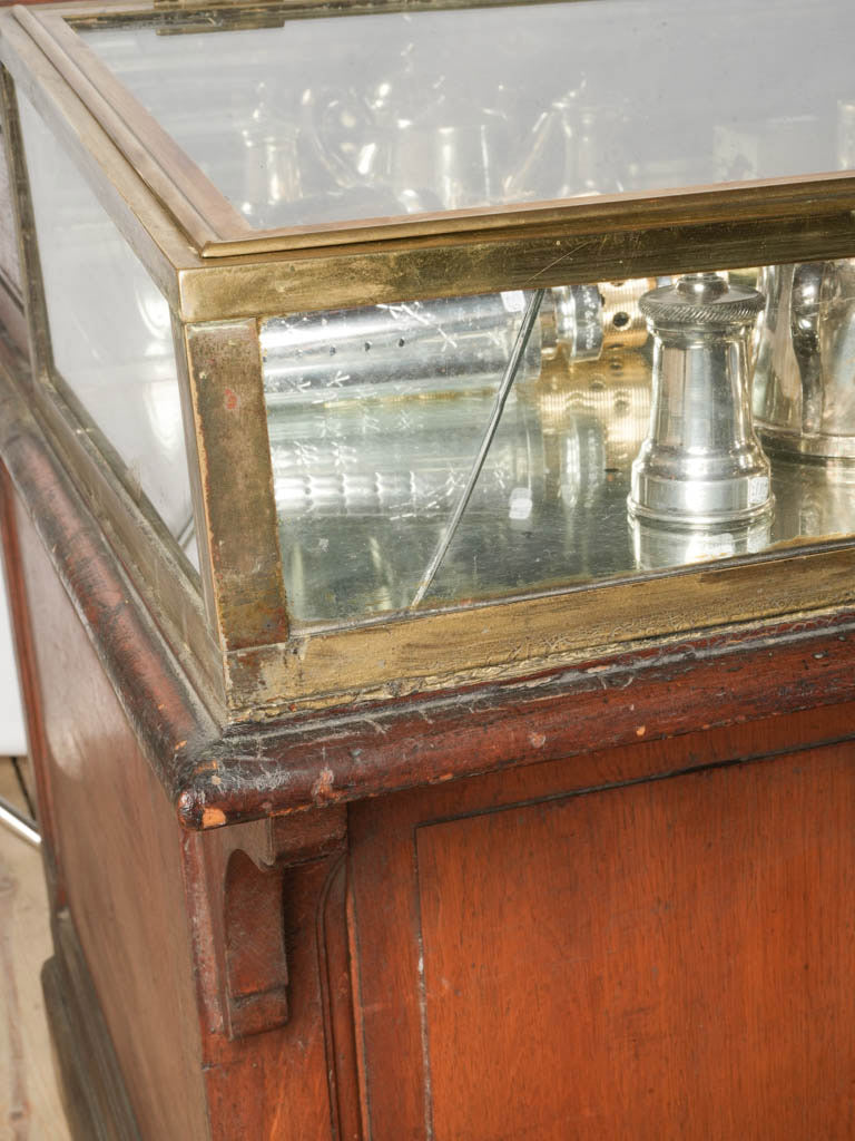 Patina-finished store counter  