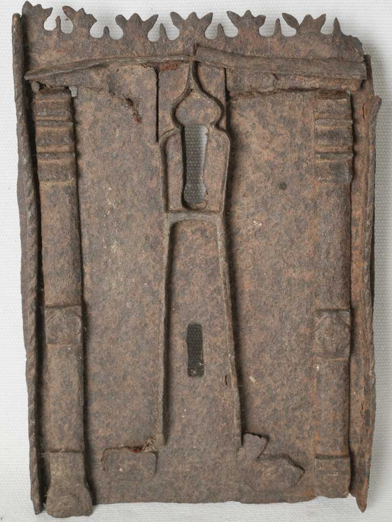 Medieval French Gothic Iron Chest Key Plate