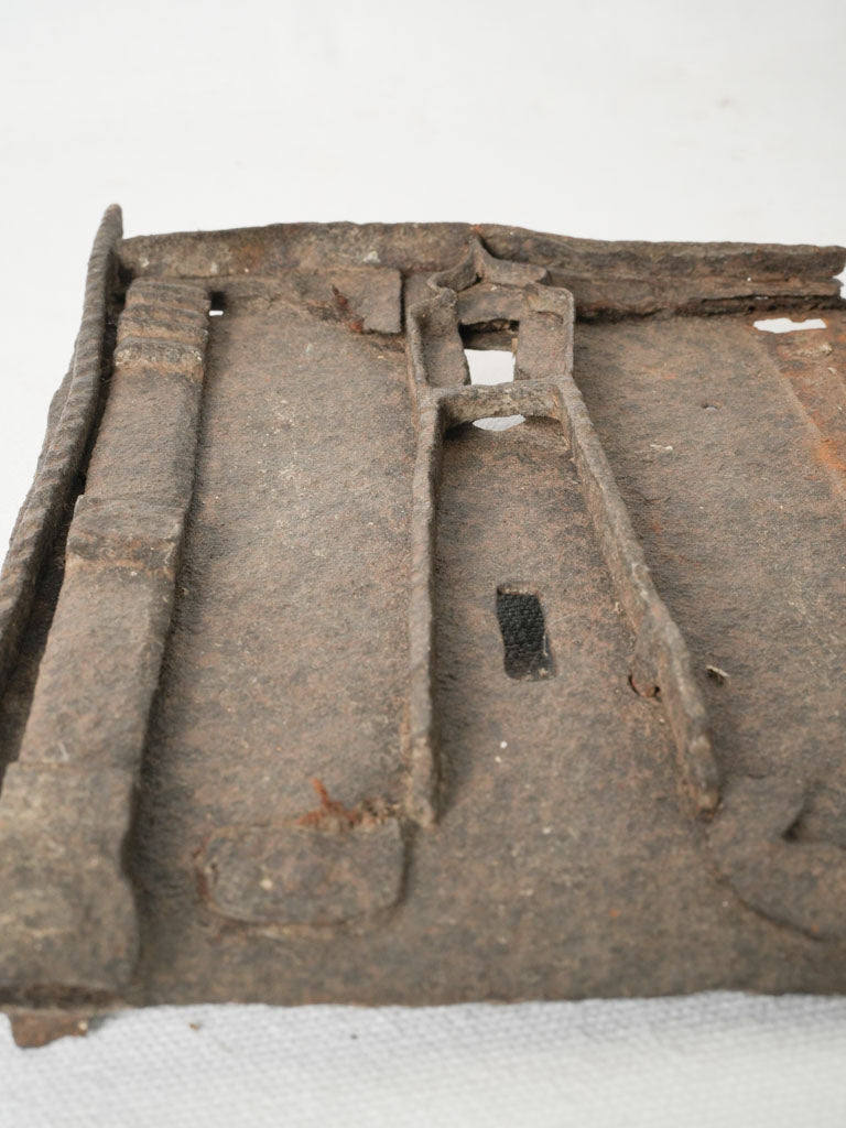 Ornate Age-Worn Iron Trunk Keyplate