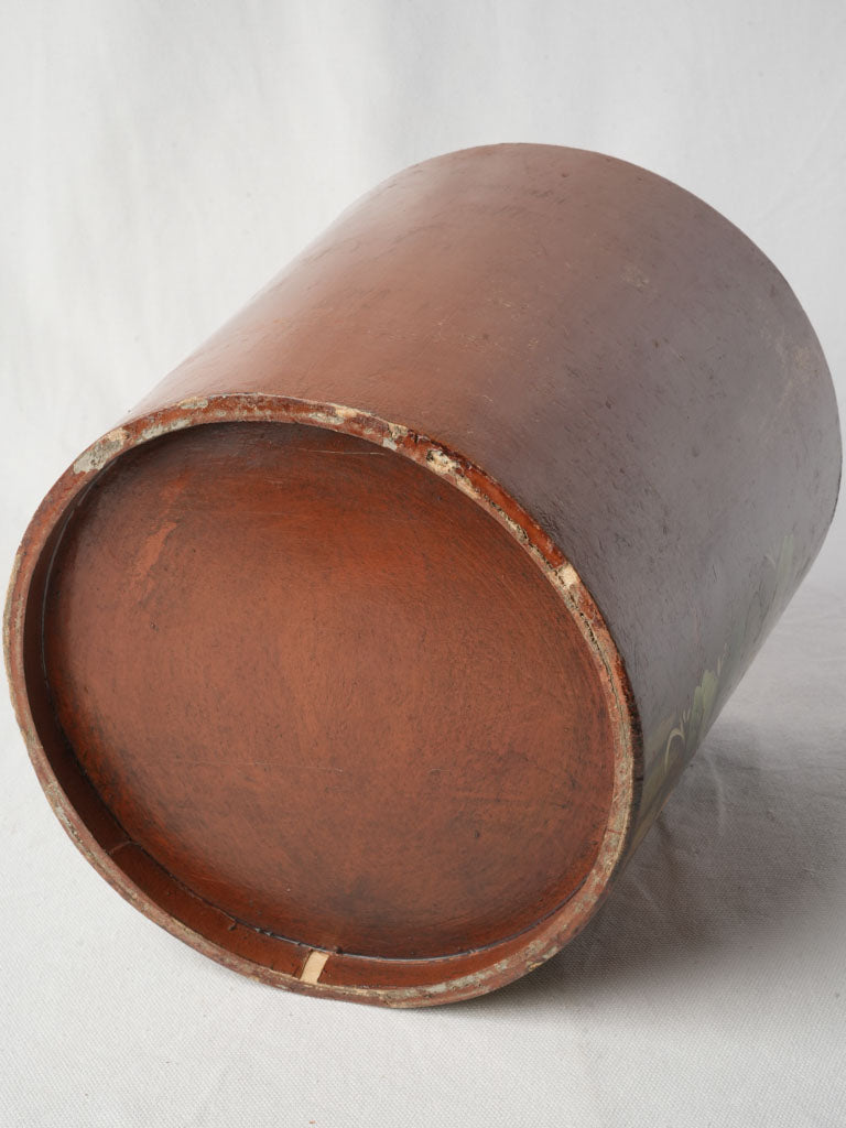 Scuffed patina waste bin  